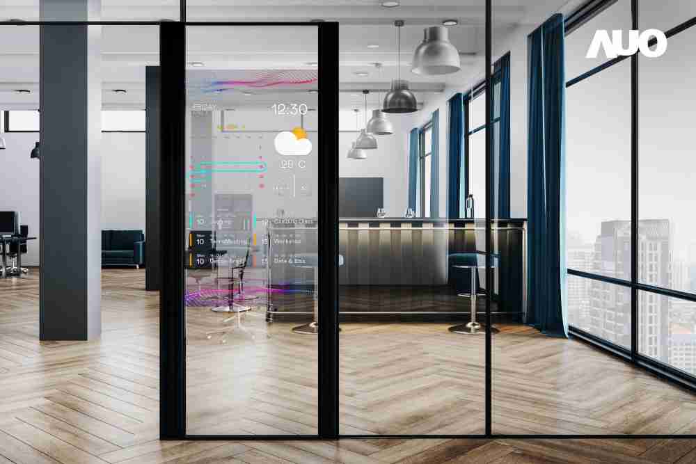 60吋Micro LED透明窗屏显示器，，可依需求调整并延伸应用于不同场域，，，，包括汽车侧窗或家庭玄关、、、智慧橱窗、、商业展示等面向，，，提供丰富的信息娱乐内容