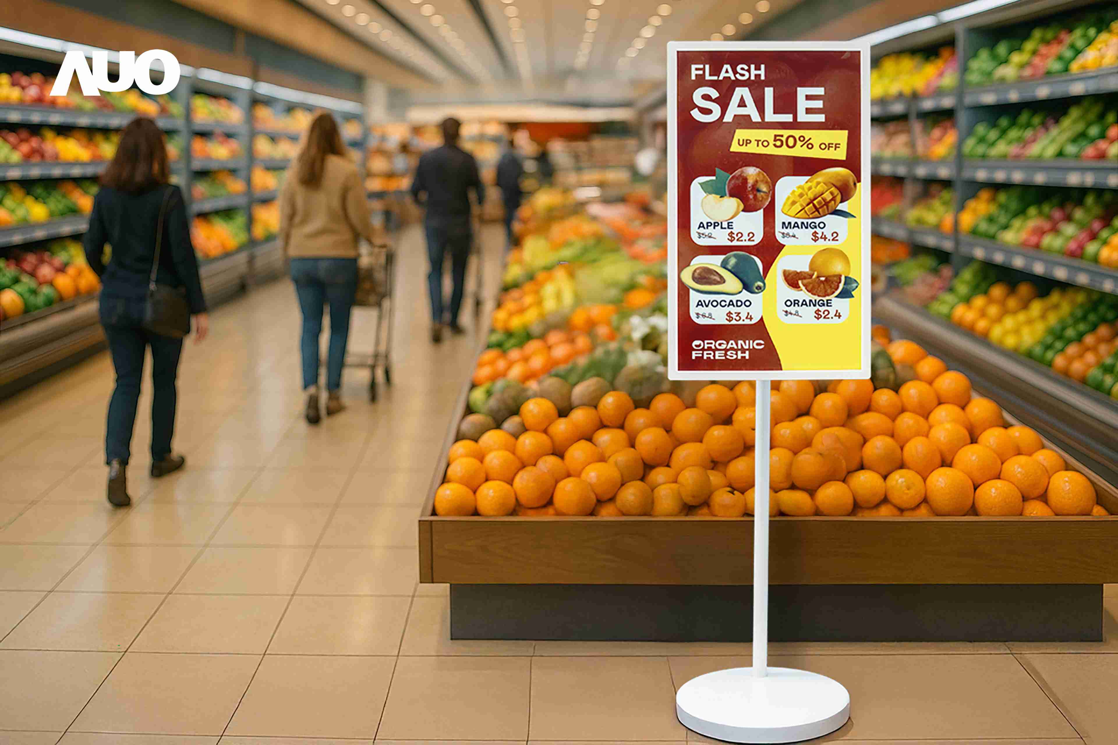 达擎首亮相低功耗、、、、全彩的〝aecoPost电子纸解决方案〞，，，仅在更新画面时需要微量的电力驱动，，，无需布建电线的便捷设计，，，使其可灵活应用、、、随意置放，，，并可透过云端或行动装置app，，轻松管理及排程广告内容，，，晋升店头营销利器。。